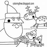 Peppa Pig Christmas Pages Coloring Colouring Template Printable Santa Color Templates Coloringfree Claus Choose Board sketch template