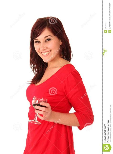 Pretty Brunette With Wine Glass Stock Image Image 10682471