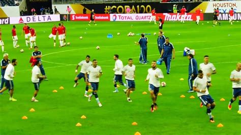 Lionel Messi And The Argentina National Team Begin Warm Up