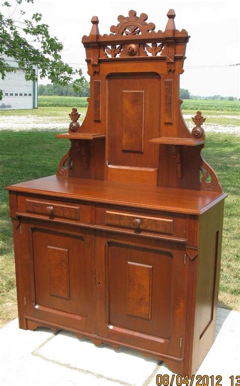 antique jacques and hay victorian walnut buffet sideboard