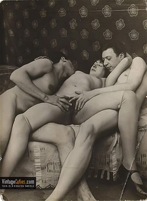 two guys gently rubbing a woman s vagina antique