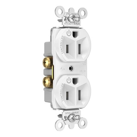 dual controlled plug load controllable receptacle white commercial receptacles