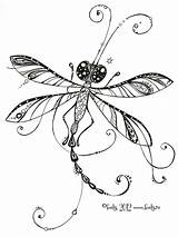 Dragonfly Zen Zentangle Zentangles sketch template
