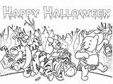 Halloween Coloring Pages Pooh Winnie Happy Disney Kids Parade Printable Color Freinds Friends Sheets Print Book Thanksgiving Letscolorit Fun sketch template