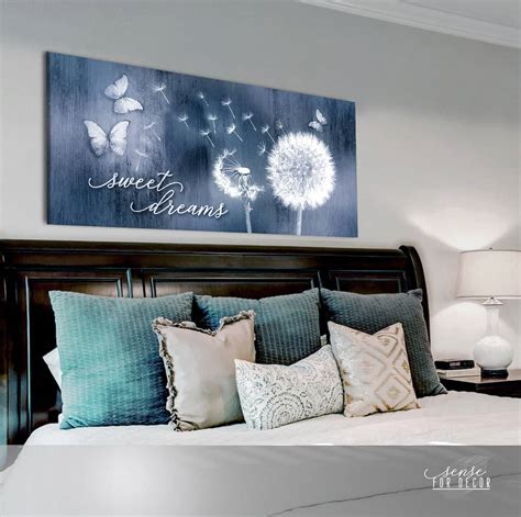 bedroom wall art sweet dreams dandelion wood frame ready  hang