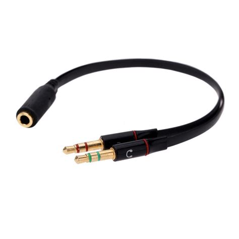 black mm  splitter  jack male   female headphone mic audio adapter dik  hdmi cables