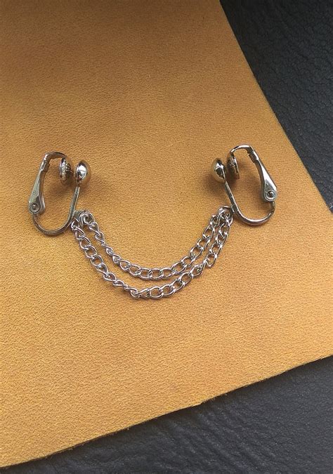 clitoral jewellery faux piercing with chains non piercing etsy