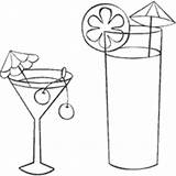 Coloring Summer Cocktail Pages Printable Drinks Template sketch template