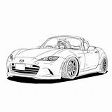 Mazda Miata sketch template
