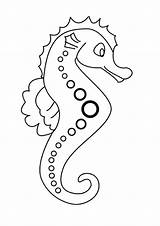 Seahorse Coloring Color Animals Pages sketch template