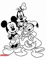 Mickey Mouse Coloring Pages Friends Goofy Donald Micky Minnie Disney Pluto Baby Drawing Book Print Printable Color Disneyclips Popular Getdrawings sketch template