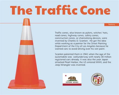 traffic cone infographic highlighting  history design  influence