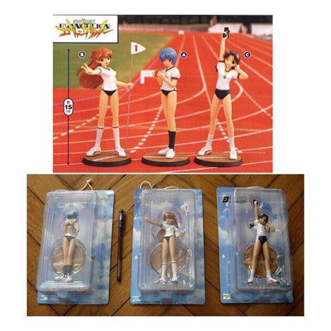 Evangelion Set 3 Figures Rei Asuka Hikari Gym Course Sega Prize Japan