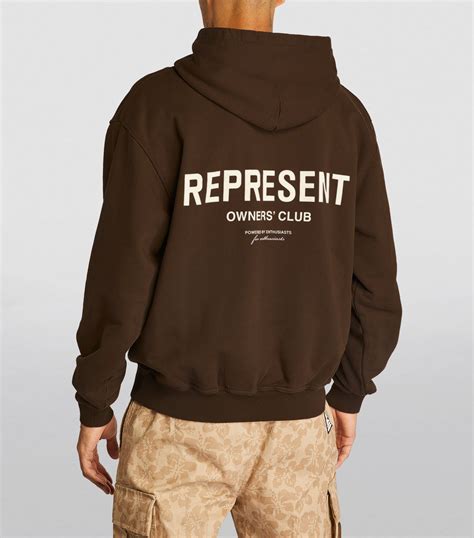 represent brown cotton owners club hoodie harrods uk