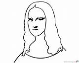 Mona Lisa Easy Draw Coloring Pages Printable Kids Print Adults sketch template
