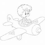 Airplane Coloring Pilot Pages Travel Plane Surfnetkids Train Space Air sketch template