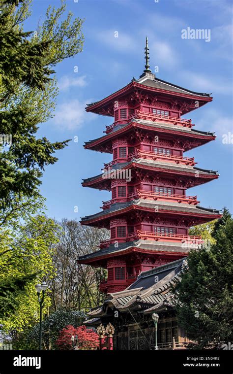 japanese pagoda building  res stock photography  images alamy