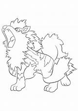 Pokemon Arcanine Coloring Pages Generation Kids Ken Anime sketch template