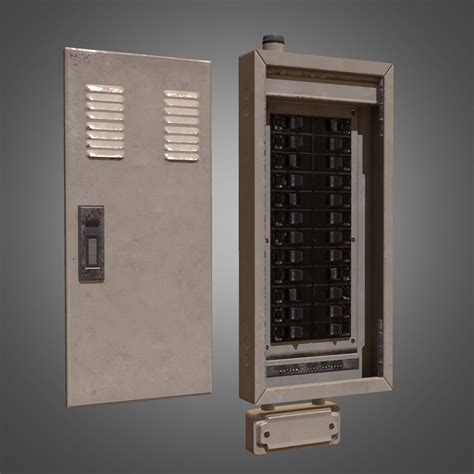 electrical fuse box pbr game ready  model cgtrader