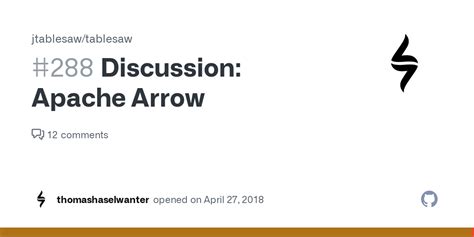 discussion apache arrow issue  jtablesawtablesaw github
