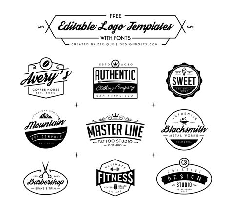 professional editable logo templates  fonts  vector ai format designbolts