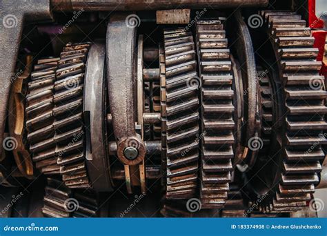 large iron gears closeup gear iron gear stock photo image