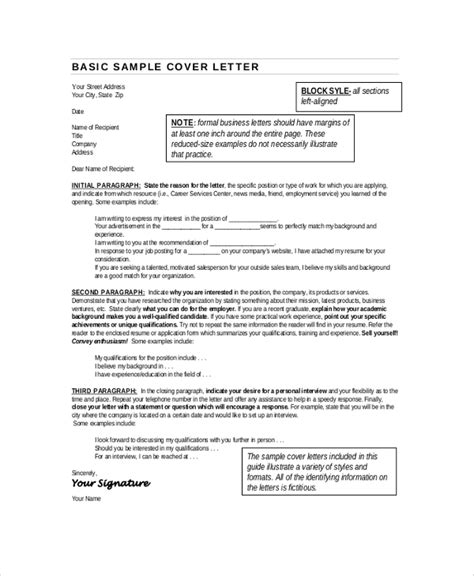 sample cover letter templates   ms word