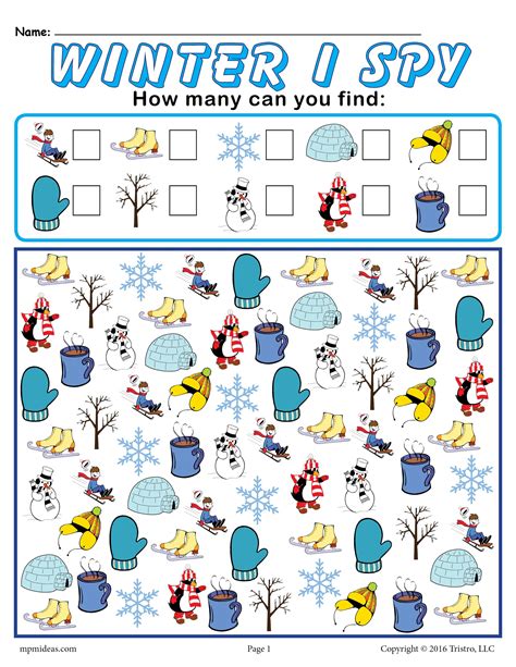 winter themed  spy activity  perfect    preschoolers