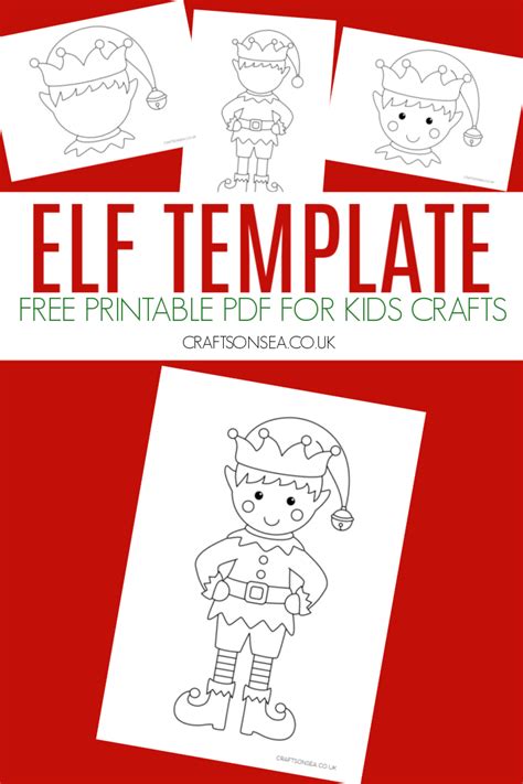 elf template  printable  crafts  sea