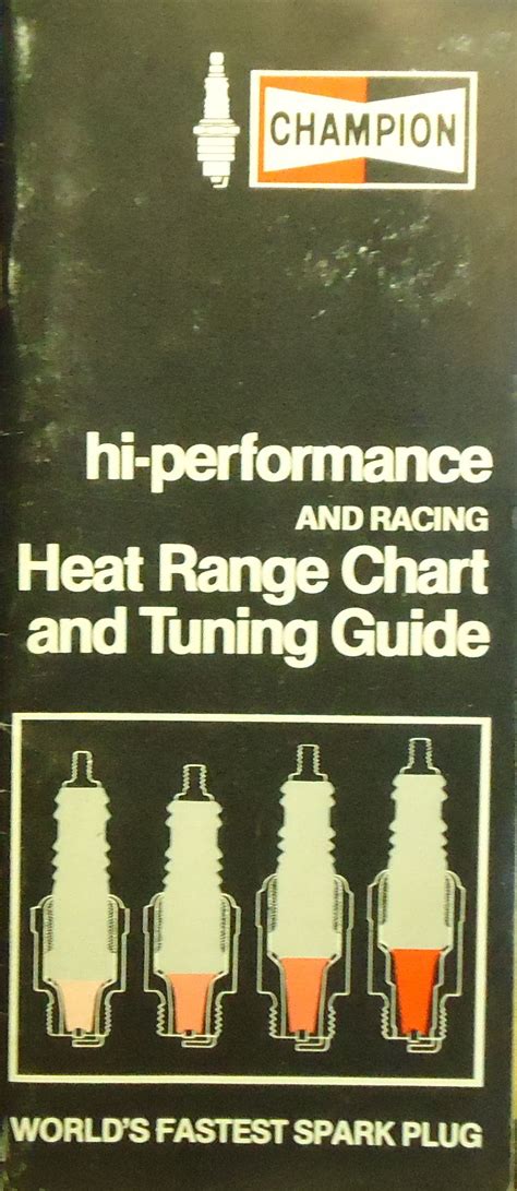 vintage champion spark plug  performance heat range tuning chart book brochure