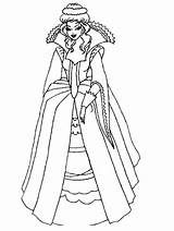 Queen Coloring Pages Medieval Drawing sketch template