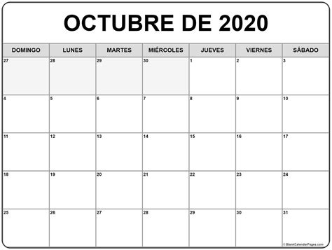 octubre de calendario gratis calendario octubre