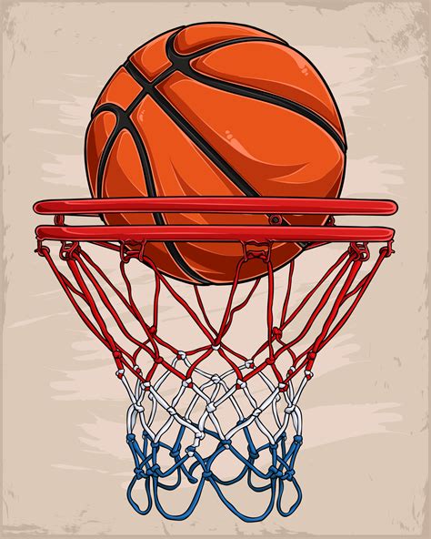 hand drawn perfect basketball shot  vintage background basketball