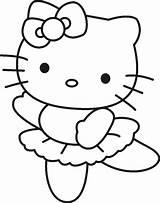 Kitty Hello Coloring Pages Ballerina Print Top sketch template