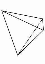 Figure Tetrahedron Geometrical Coloring sketch template