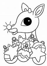 Coloring Reindeer Pages Christmas Nosed Rudolph Red Coloring4free Printable Ornaments Books Last sketch template