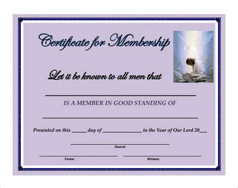 membership certificate templates  printable word