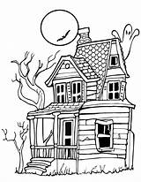 Halloween Printable Coloring Pages House Kids Sheets Print Haunted Printables Colour Color Scary Colouring Patterns Children Book School Printout Spooky sketch template