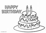 Cake Birthday Coloring Pages Printable Kids sketch template