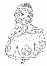 Sofia Coloring Princess Drawing Curtseying Pages Printable Sheets First Supercoloring Paper Cartoon sketch template