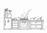 Coloring Kitchen Large sketch template