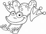 Frog Coloring Pages Frogs Jumping Lily Pad Printable Cartoon Hopping Leap Drawing Cute Tadpole Poison Dart Frogadier Color Kids Template sketch template