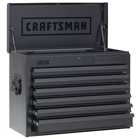 Craftsman 26 In Wide 6 Drawer Heavy Duty Top Chest Flat Black Tools