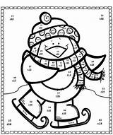 Math Christmas Coloring Printable Pages Worksheets Source Learning Number Puzzles sketch template