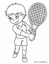 Tennis Tenis Colorear Tennisman Golpe Hellokids Yodibujo Ready sketch template