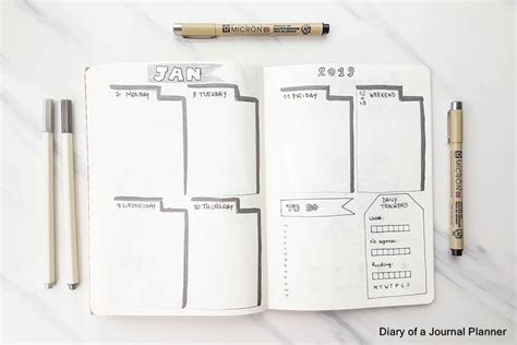 gorgeous  easy bullet journal weekly spread ideas