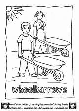 Wheelbarrow Gardening Coloringhome sketch template