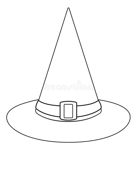 witch hat vector linear illustration  coloring  witchs hat