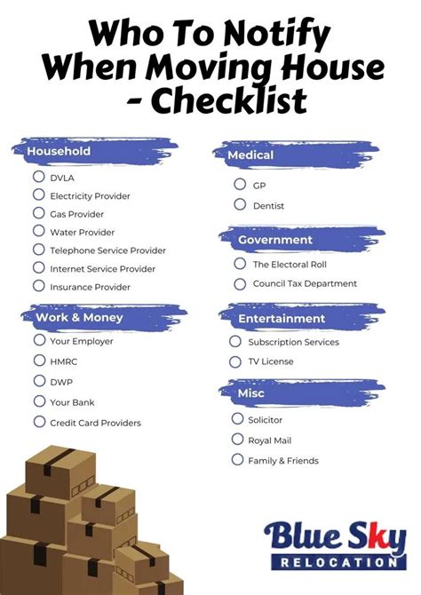 moving house checklist  printable  checklist