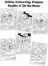 Coloring Pages Bible Rock Wise House Man Built His Stories Parable Activities Colouring Two School Sunday Upon Sheets Mylittlehouse Preschool sketch template